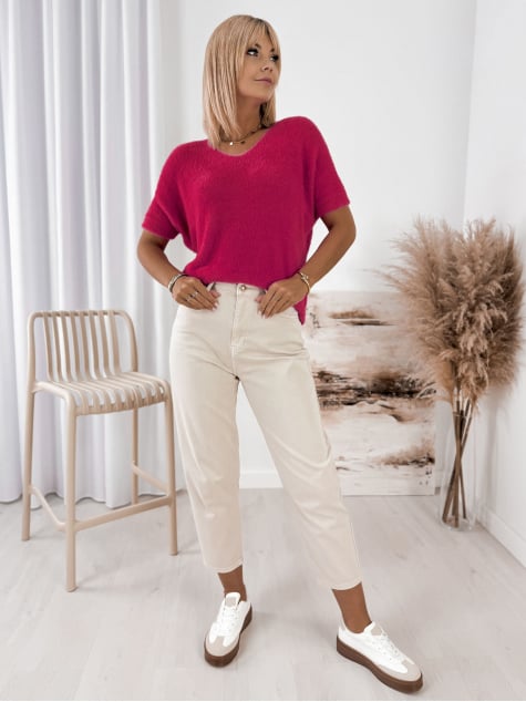 SWETER HEMSORA CIEMNORÓŻOWY