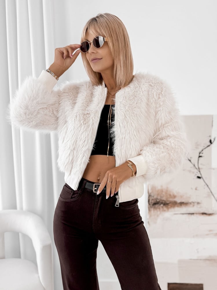 KURTKA FUTERKO LYNX ECRU