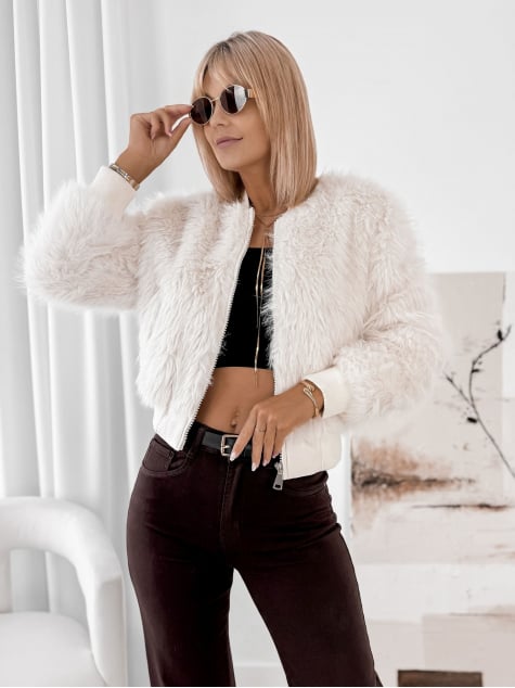 KURTKA FUTERKO LYNX ECRU