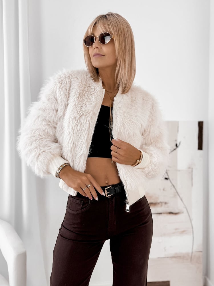 KURTKA FUTERKO LYNX ECRU