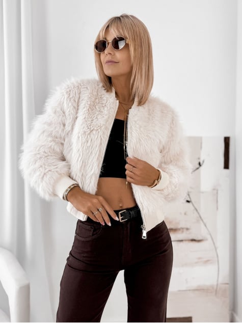 KURTKA FUTERKO LYNX ECRU