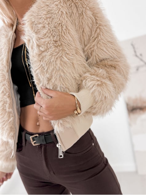 KURTKA FUTERKO LYNX BEŻOWA