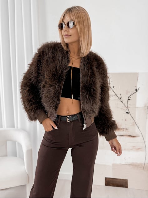 KURTKA FUTERKO LYNX BRĄZOWA