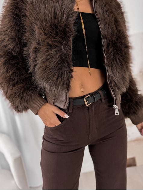 KURTKA FUTERKO LYNX BRĄZOWA