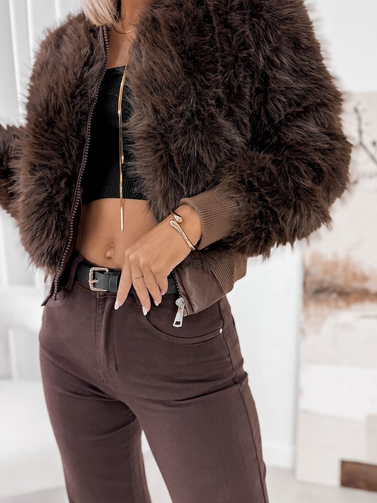 KURTKA FUTERKO LYNX BRĄZOWA