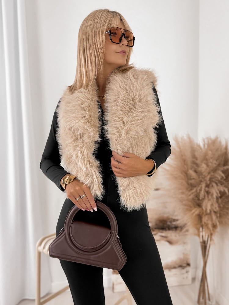 KAMIZELKA FUTERKO MARTENZA BEŻOWA