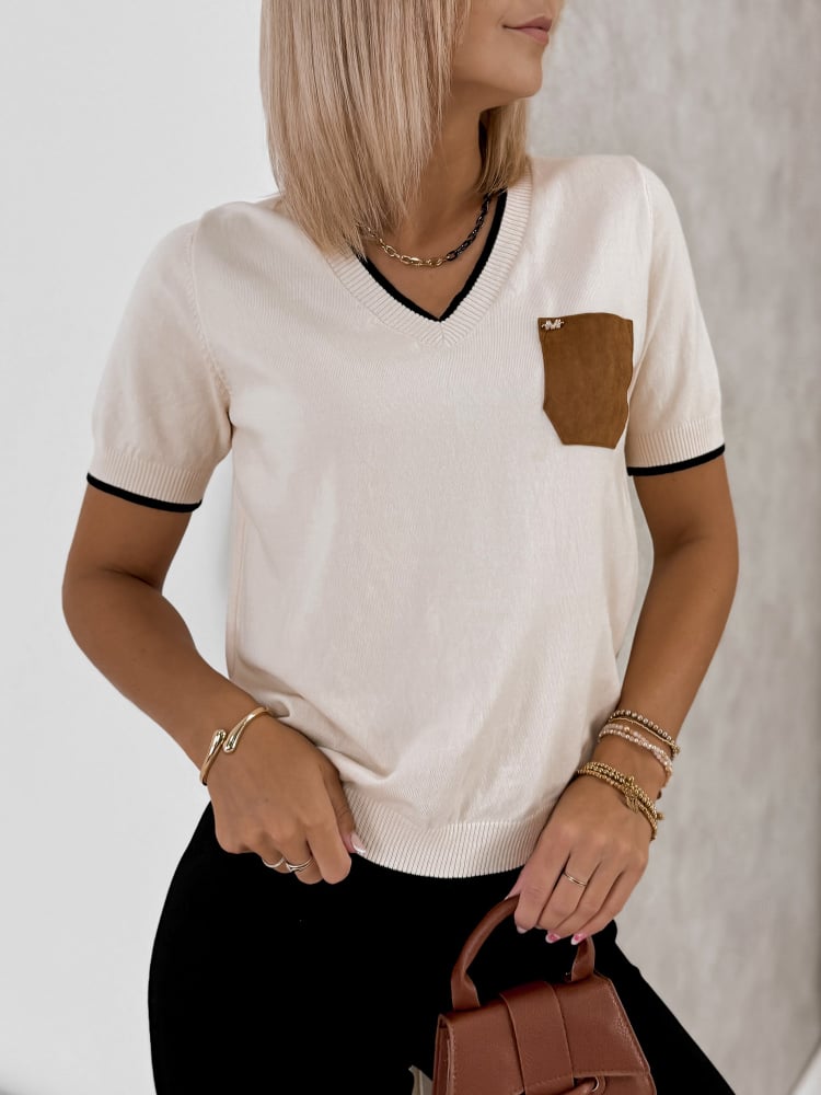 SWETER QUILLA BEŻOWY