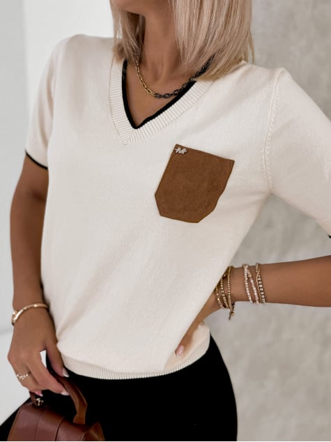 SWETER QUILLA BEŻOWY