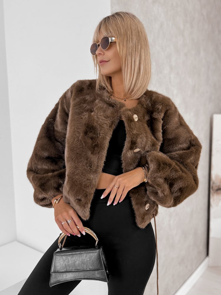 KURTKA FUTERKO ASHOKA BRĄZOWA