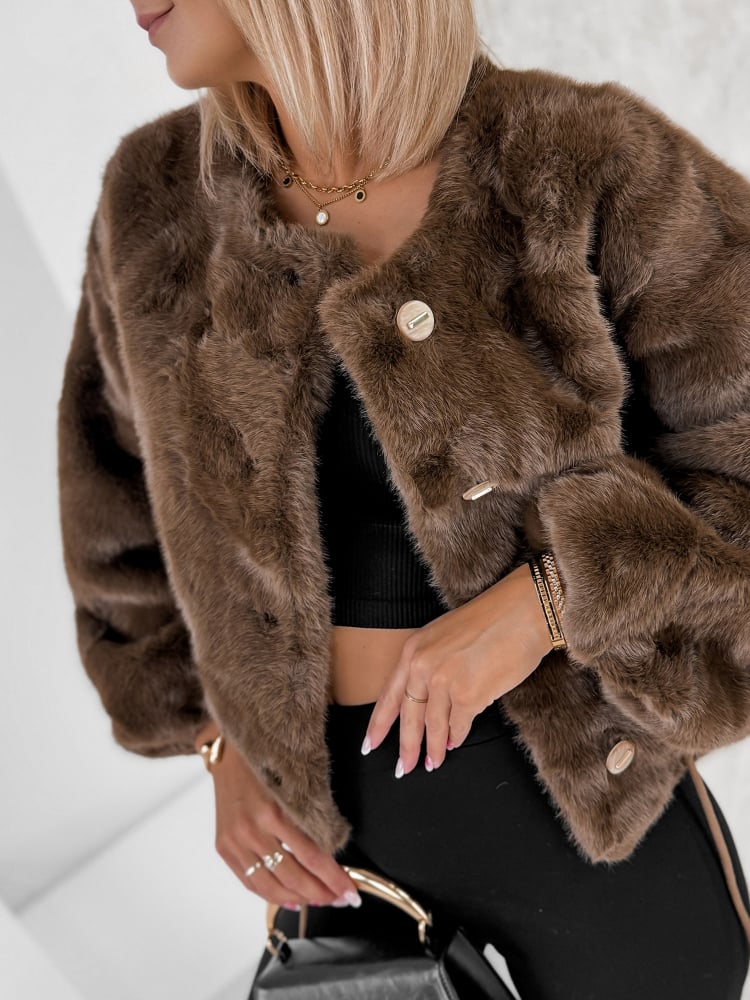 KURTKA FUTERKO ASHOKA BRĄZOWA