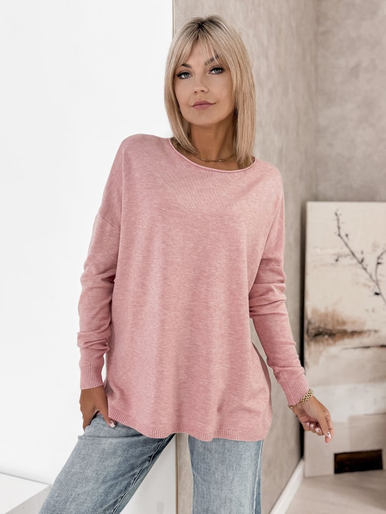 SWETER TROMSO PUDROWY RÓŻ