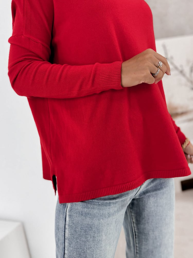 SWETER TROMSO CZERWONY