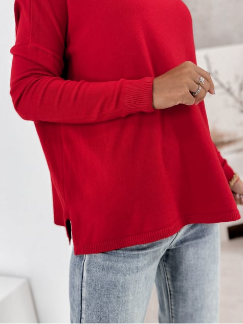 SWETER TROMSO CZERWONY