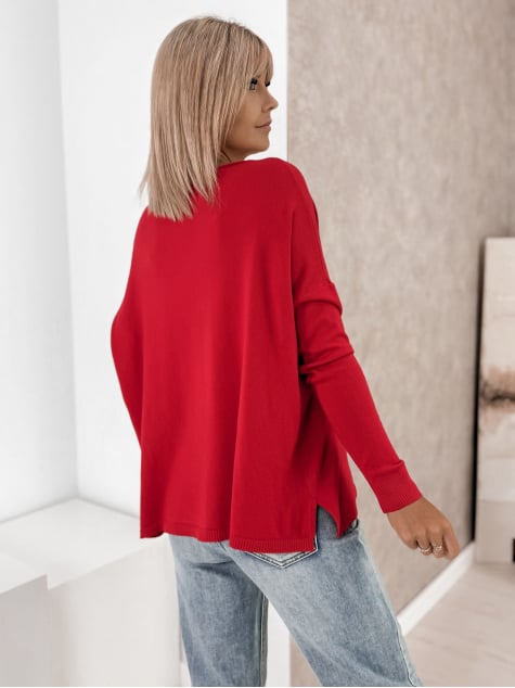 SWETER TROMSO CZERWONY