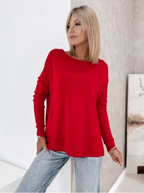 SWETER TROMSO CZERWONY