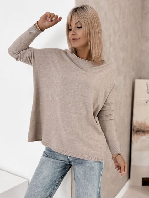 SWETER TROMSO CIEMNOBEŻOWY