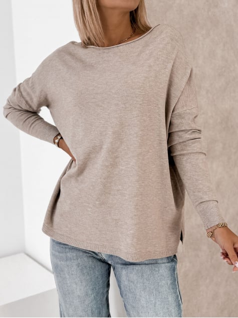 SWETER TROMSO CIEMNOBEŻOWY