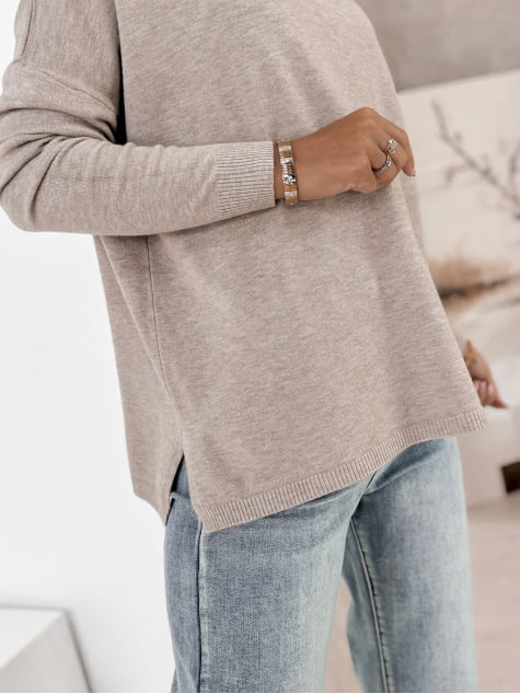 SWETER TROMSO CIEMNOBEŻOWY