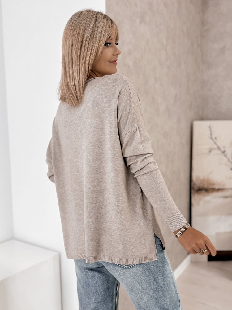 SWETER TROMSO CIEMNOBEŻOWY