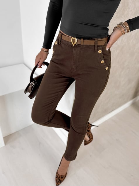 SPODNIE NEFRU BRĄZOWE