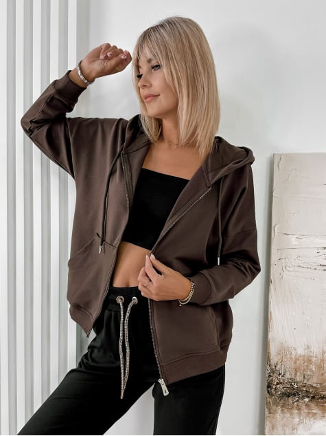 BLUZA RUNE CIEMNOBRĄZOWA