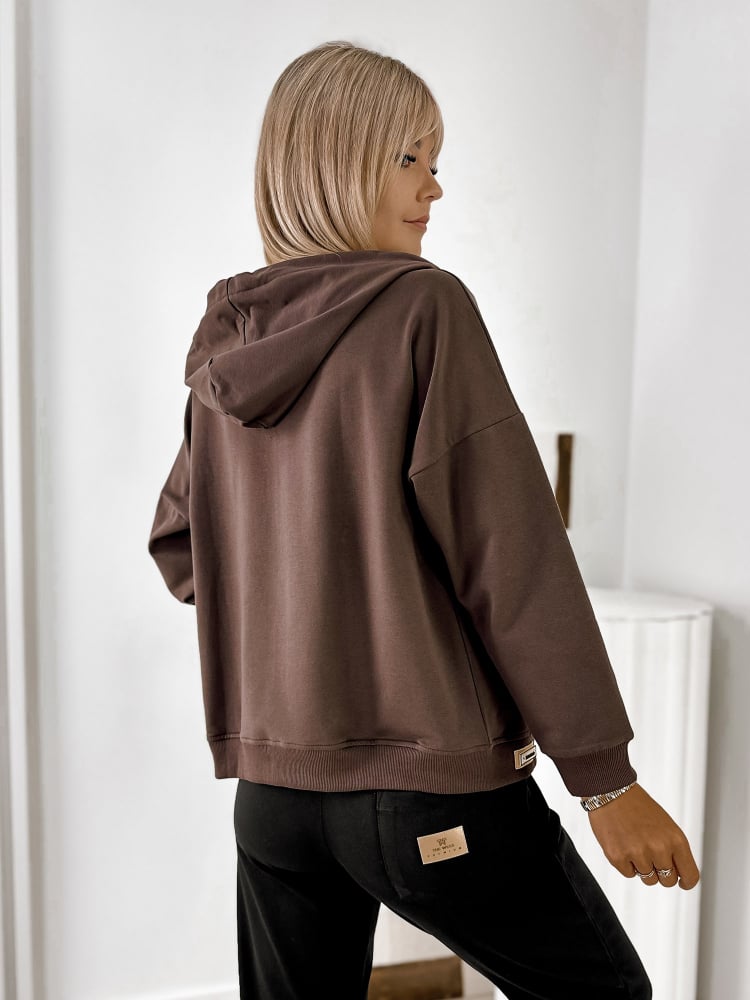 BLUZA RUNE CIEMNOBRĄZOWA