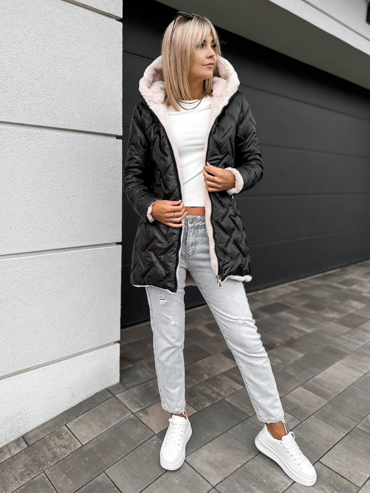 KURTKA REYKJA CZARNO-BEŻOWA