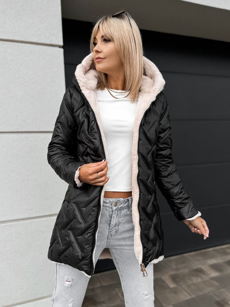 KURTKA REYKJA CZARNO-BEŻOWA