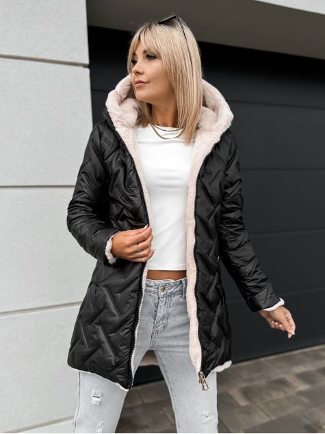 KURTKA REYKJA CZARNO-BEŻOWA