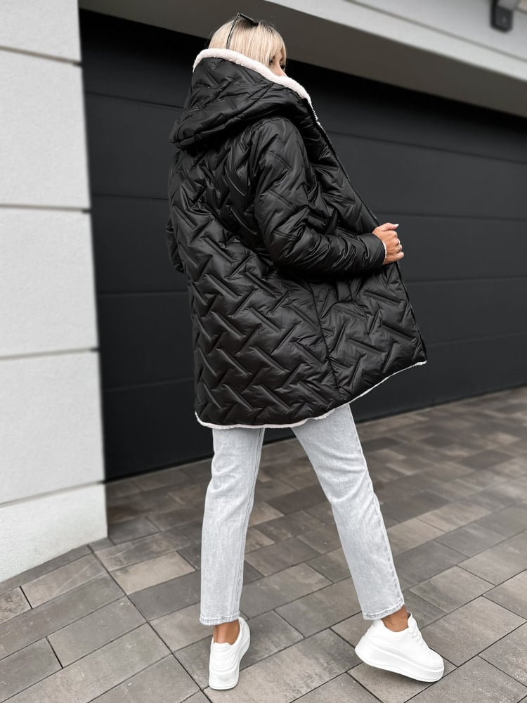 KURTKA REYKJA CZARNO-BEŻOWA