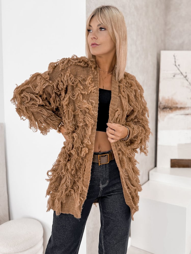 KARDIGAN RAVISSE KARMELOWY