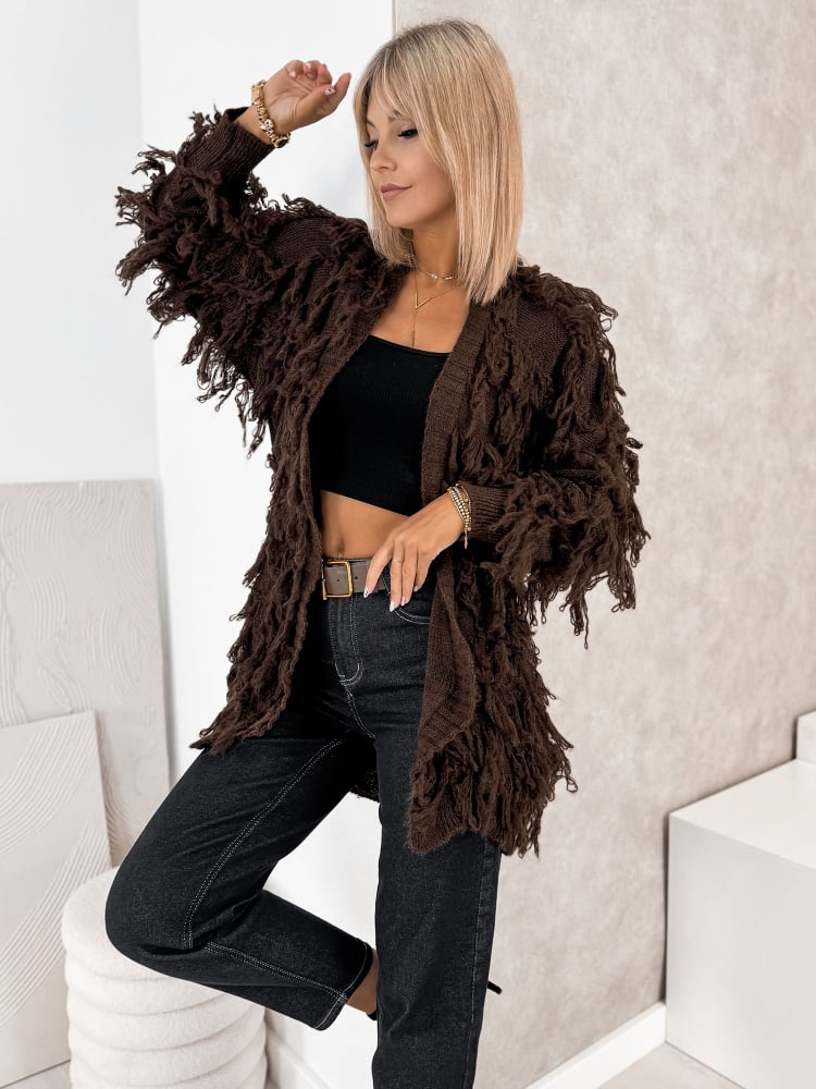 KARDIGAN RAVISSE BRĄZOWY