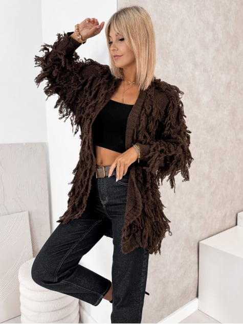 KARDIGAN RAVISSE BRĄZOWY