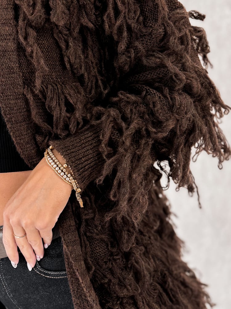 KARDIGAN RAVISSE BRĄZOWY