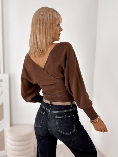 SWETER PEMBERLEY BRĄZOWY