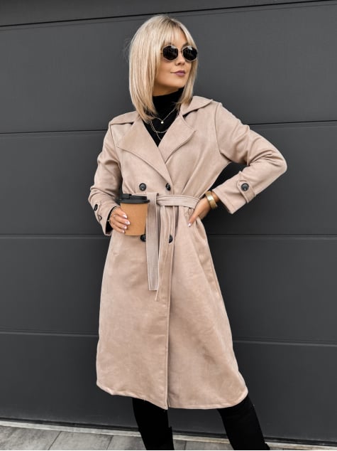 PŁASZCZ AKRAM CIEMNOBEŻOWY