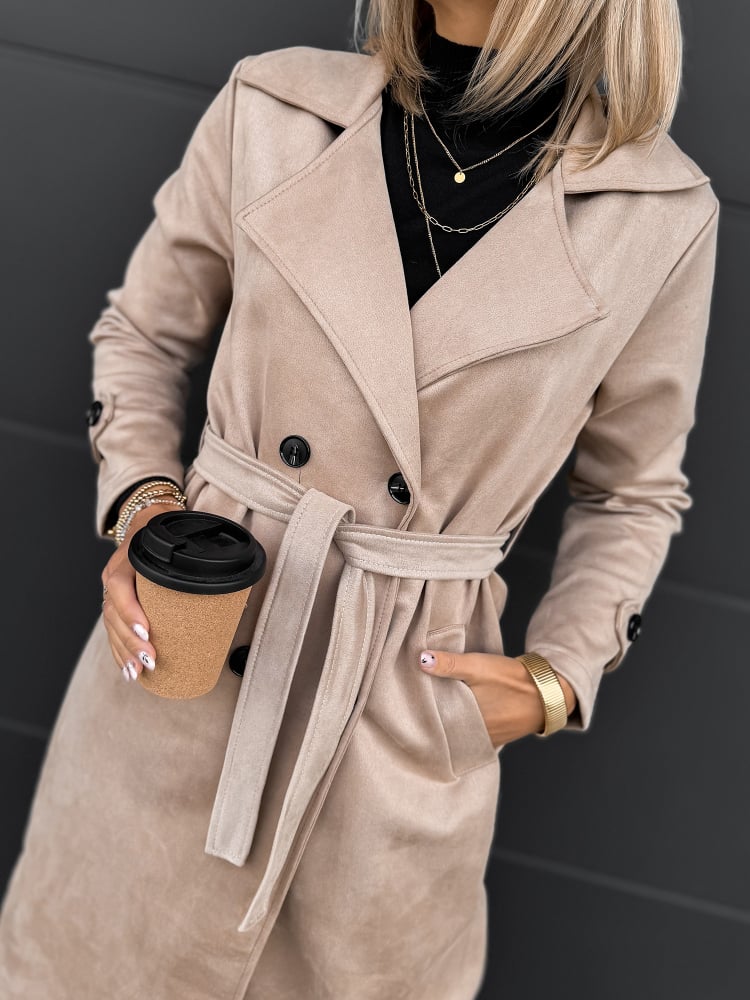 PŁASZCZ AKRAM CIEMNOBEŻOWY