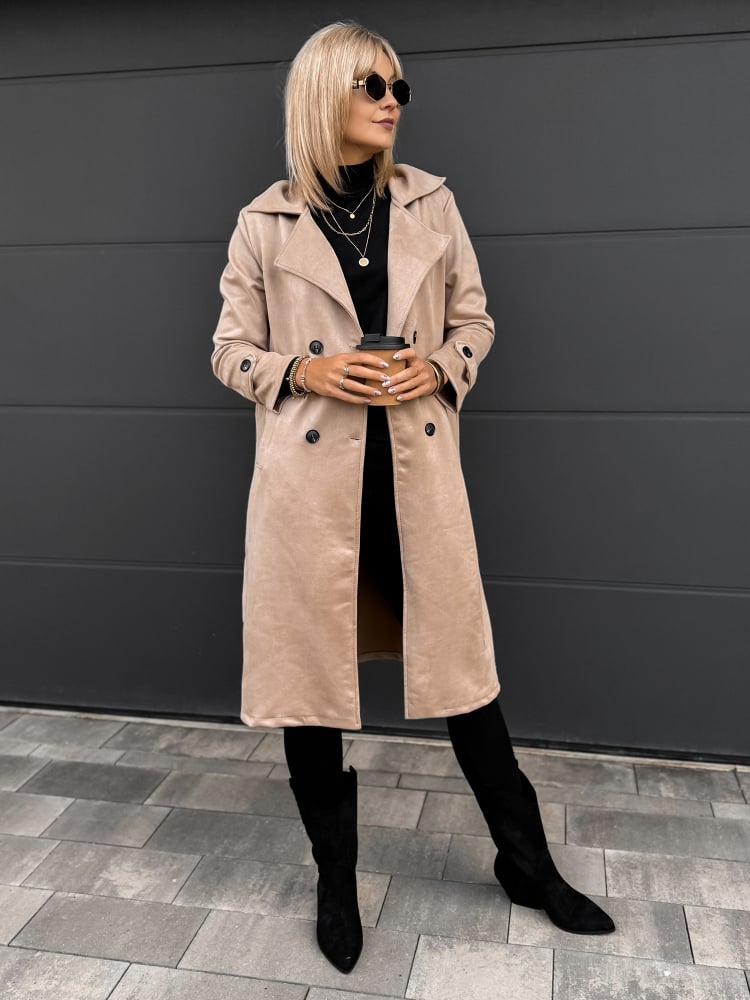 PŁASZCZ AKRAM CIEMNOBEŻOWY