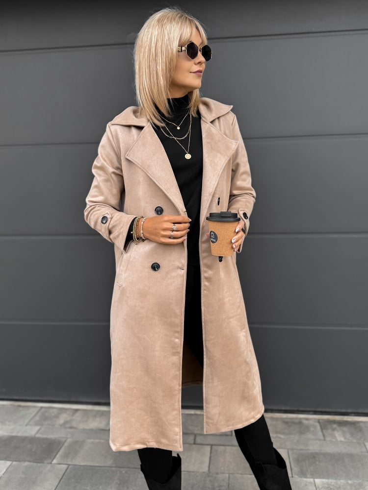 PŁASZCZ AKRAM CIEMNOBEŻOWY