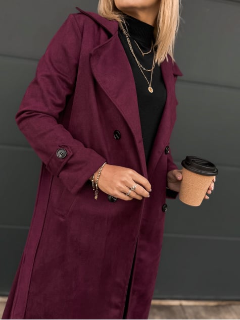 PŁASZCZ AKRAM BORDOWY