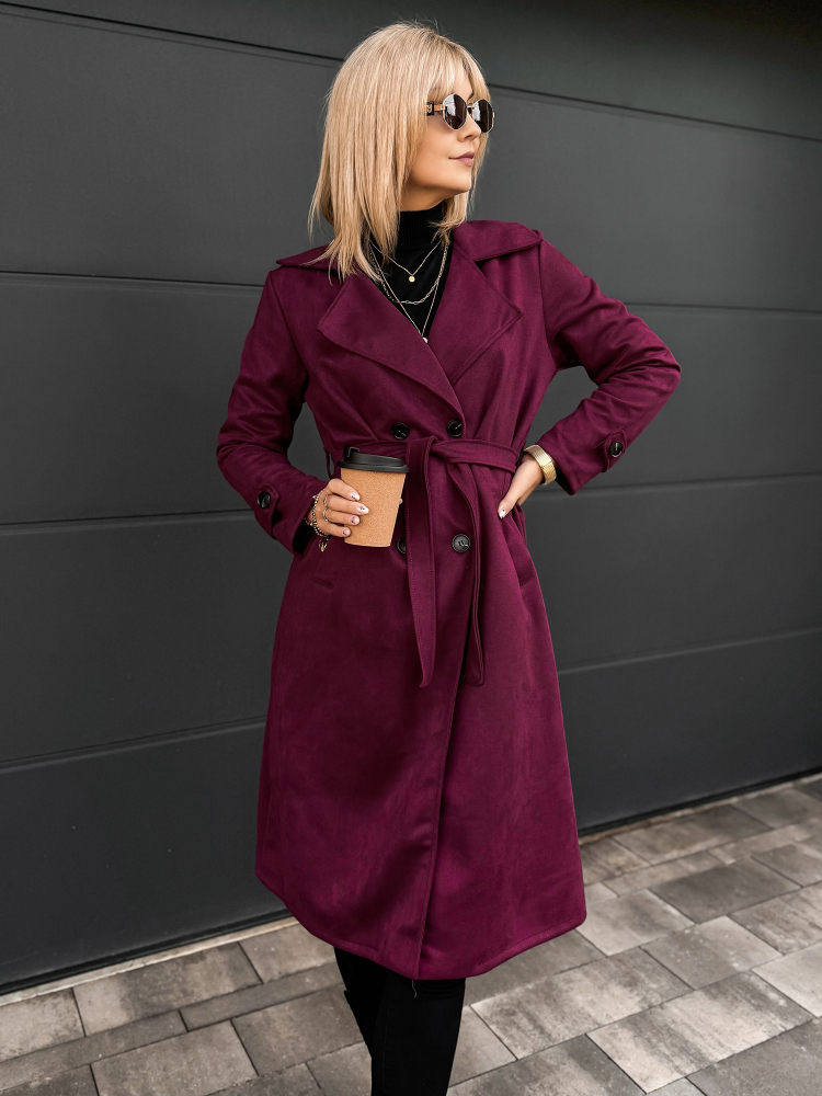 PŁASZCZ AKRAM BORDOWY