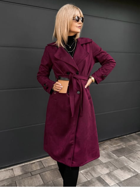 PŁASZCZ AKRAM BORDOWY