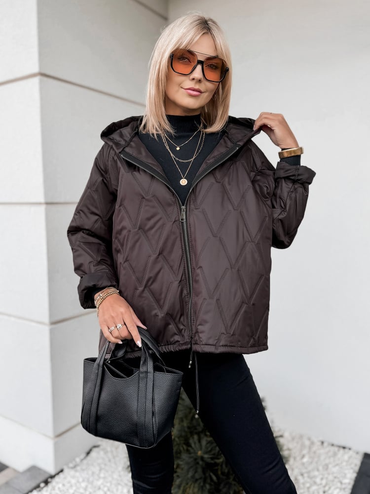 KURTKA ELINOR CIEMNOBRĄZOWA