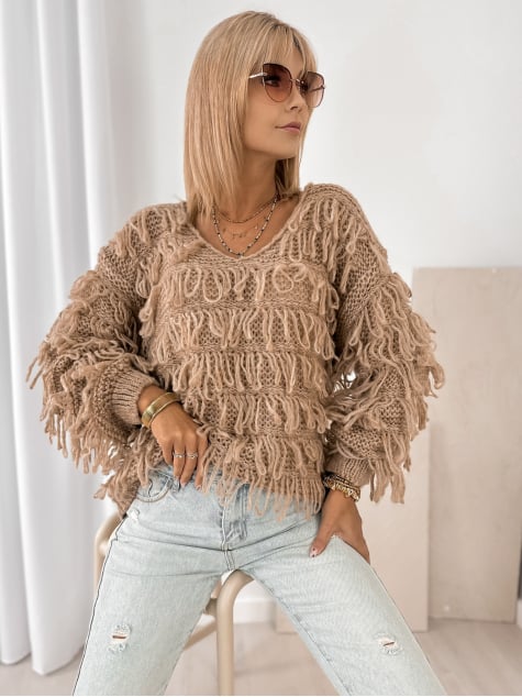 SWETER FELICITE CIEMNOBEŻOWY
