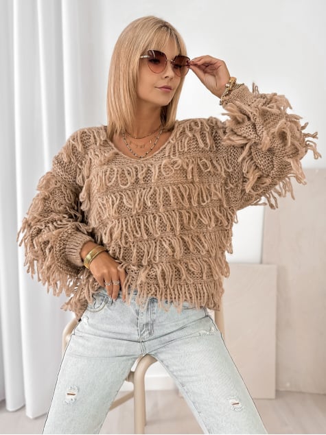 SWETER FELICITE CIEMNOBEŻOWY