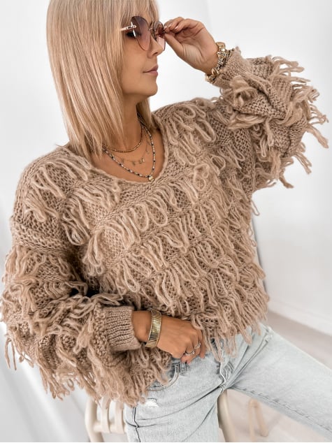 SWETER FELICITE CIEMNOBEŻOWY