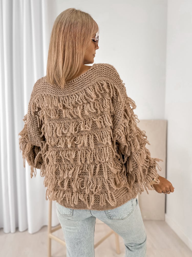 SWETER FELICITE CIEMNOBEŻOWY