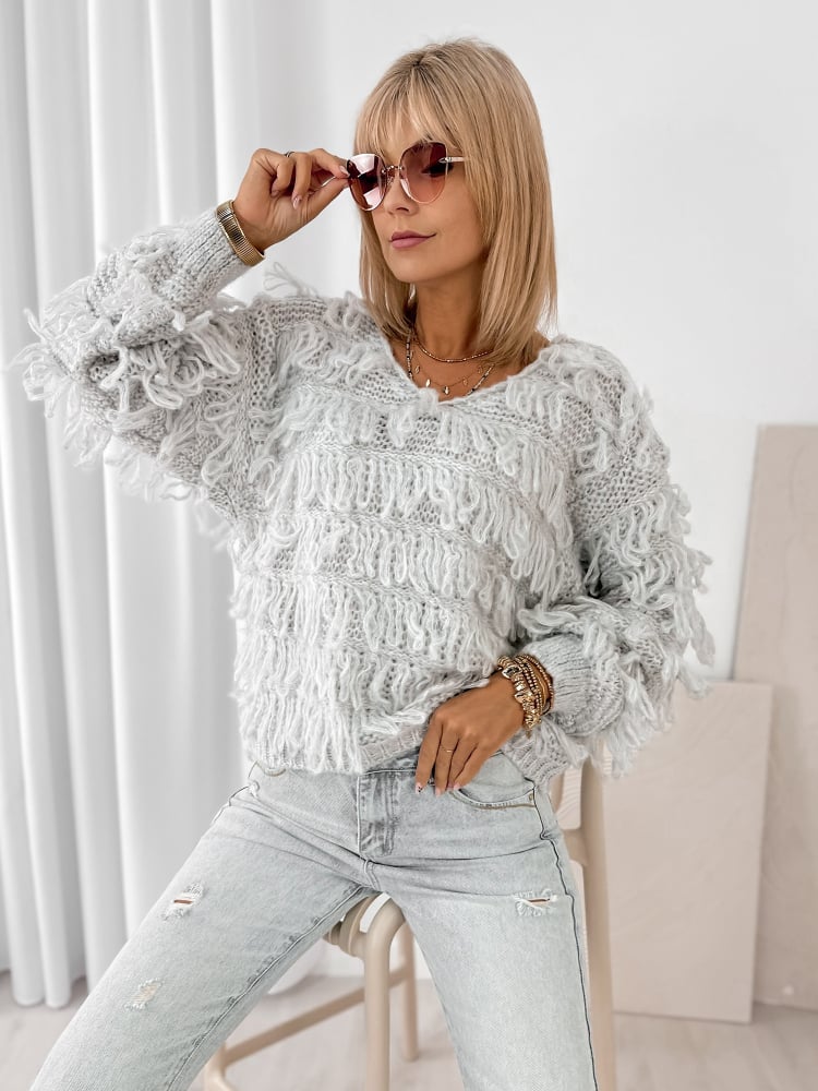 SWETER FELICITE SZARY