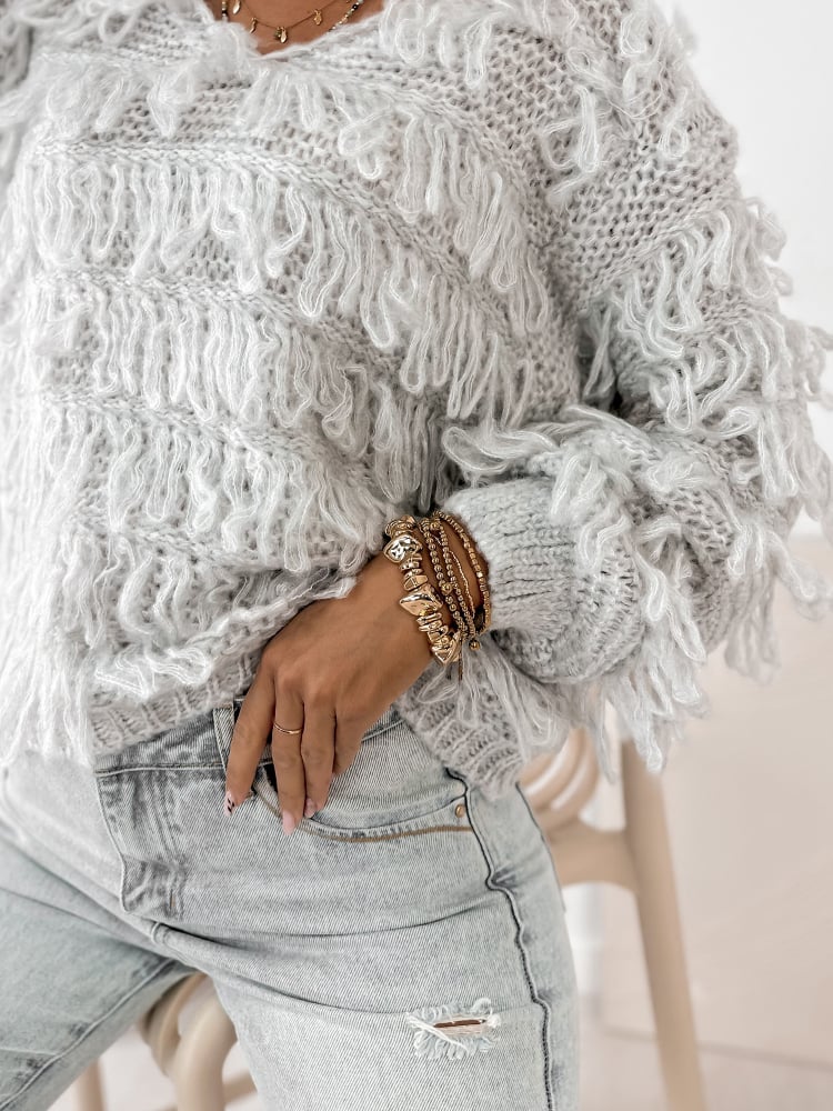 SWETER FELICITE SZARY