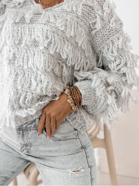 SWETER FELICITE SZARY